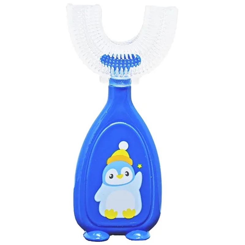 TOYPENTER U-Shaped Toothbrush for Baby | 360 Oral Teeth Cleaning Tools | Infants Toothbrush with Food Grade Silicone Head | Manual Toothbrush For new Born Baby (Blue)