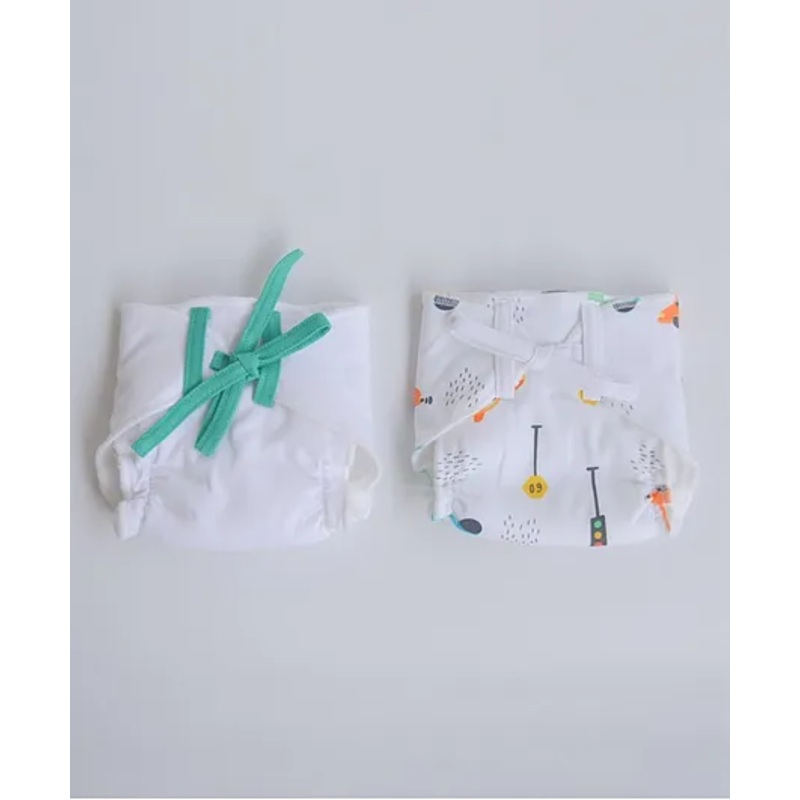 Yellow Doodle Dry Nappies Green Hearts Print Pack Of 2 – Multicolor