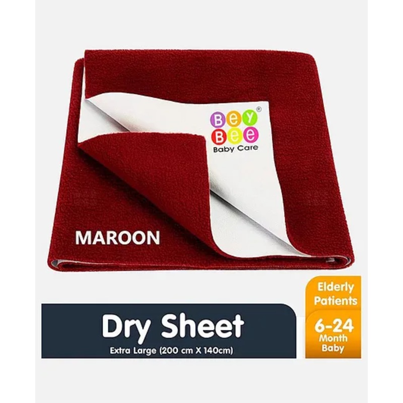 Bey Bee Waterproof Bed Protector Dry Sheet Extra Large – Maroon