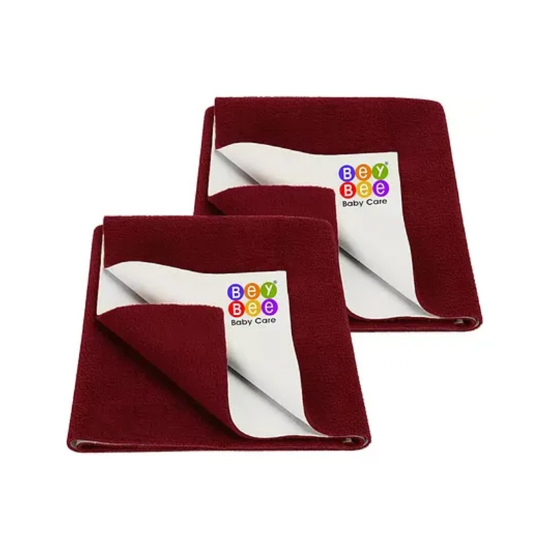 BeyBee Cotton Baby Bed Protecting Mat Small Size Pack Of 2 – Maroon