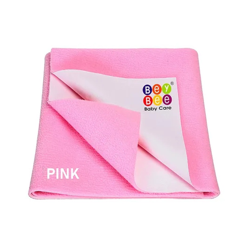 BeyBee Premium Quick Dry Mattress Protector Baby Cot Sheet Medium – Pink