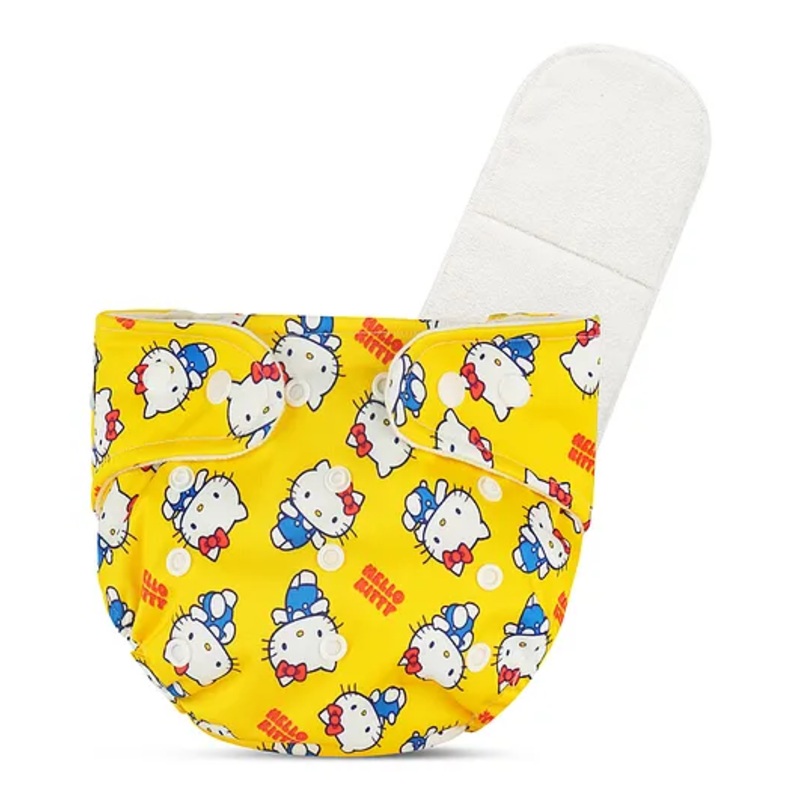 Deedry Cloth Diapers Reusable, Adjustable with Snap Buttons & comes with Insert – Yellow