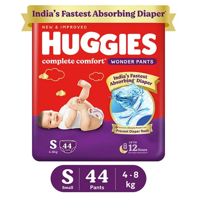 Huggies Complete Comfort Wonder Pant Style Diaper Size Small – 44 Diapers