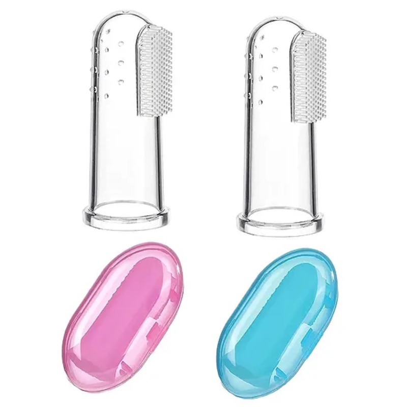 Mihar Silicone Fingure Brush With Case Pack Of 2 – Pink & Blue
