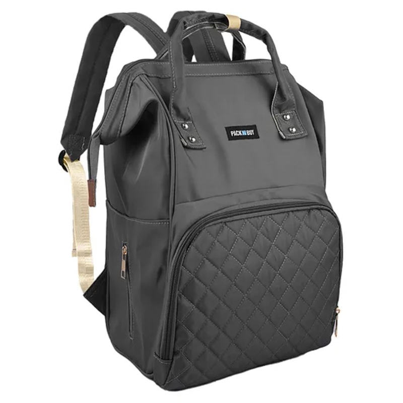 PACKNBUY Diaper Bag Backpack Stylish Multiuse Baby Bag for Travel – Grey