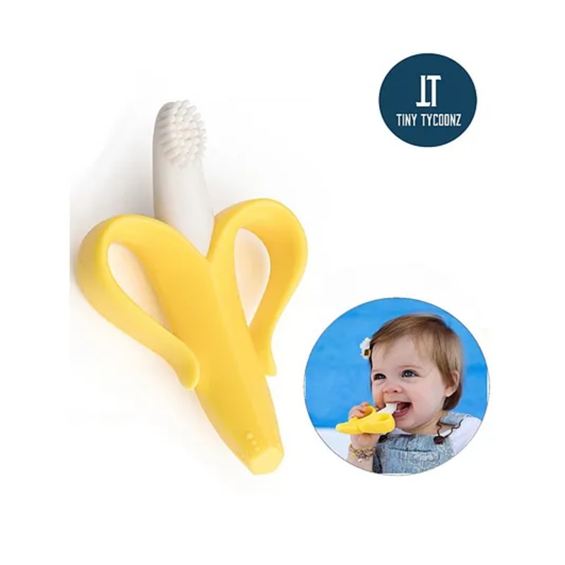 Tiny Tycoonz Silicone Training Toothbrush – Yellow
