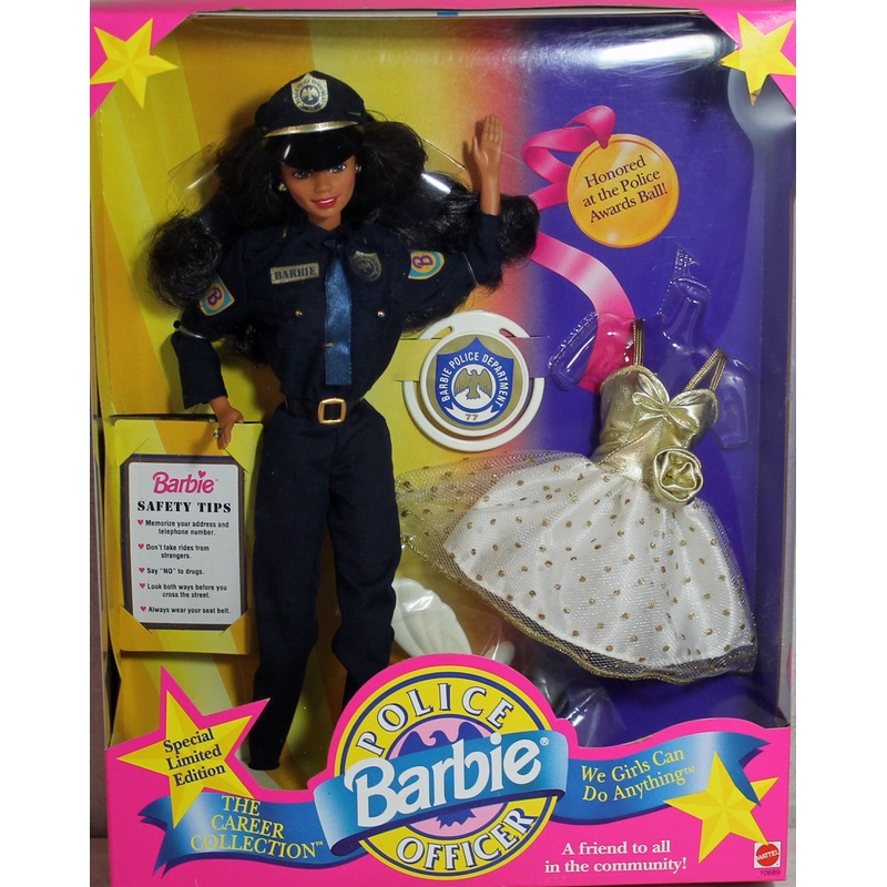 1993 Black Hair Police Officer Barbie (10689)