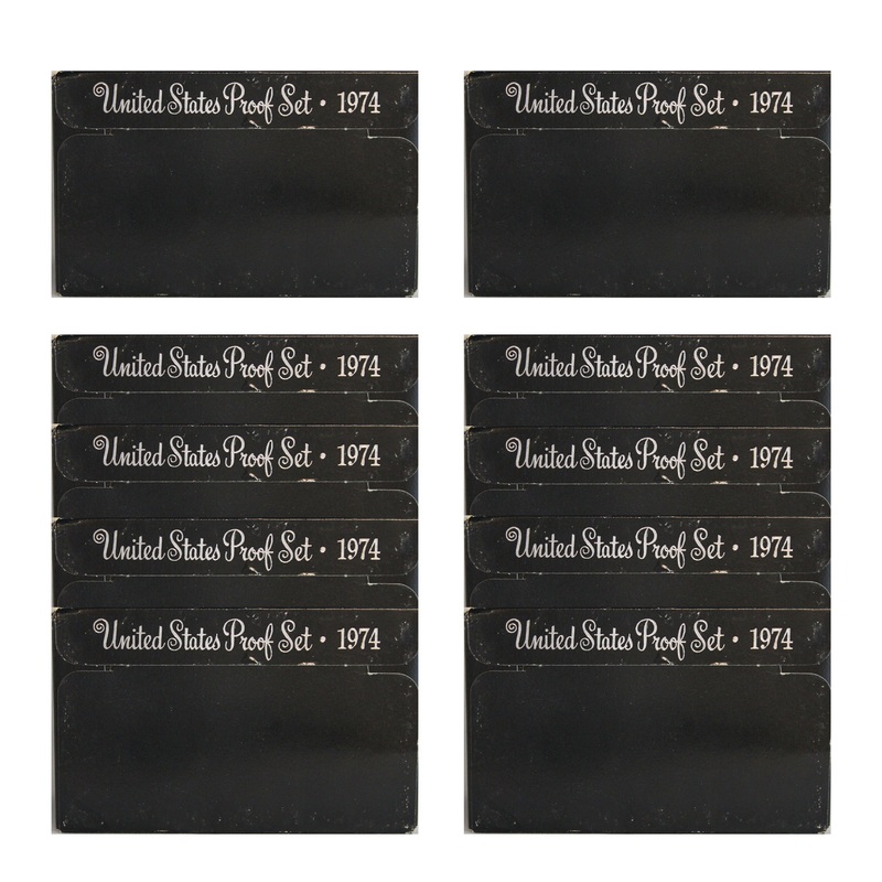 1974 Proof set 10 Pack CN-Clad Eisenhower Ike Dollar Kennedy- (OGP) 60 coins