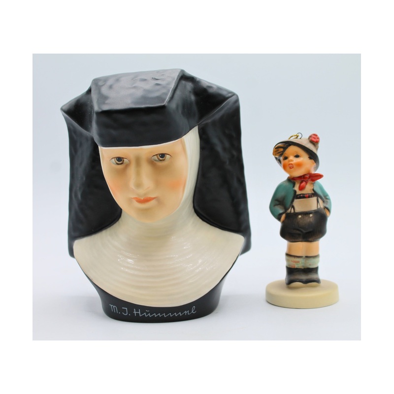 Hummel | Lot of 2: 1985 Alpine Boy & 1978 Bust of Sister M.I. Hummel | Crazing