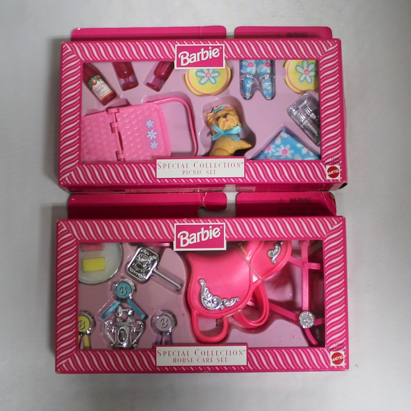 Lot of 2 Barbie: Special Collection Sets | Picnic 18301 & Horse Care 18445