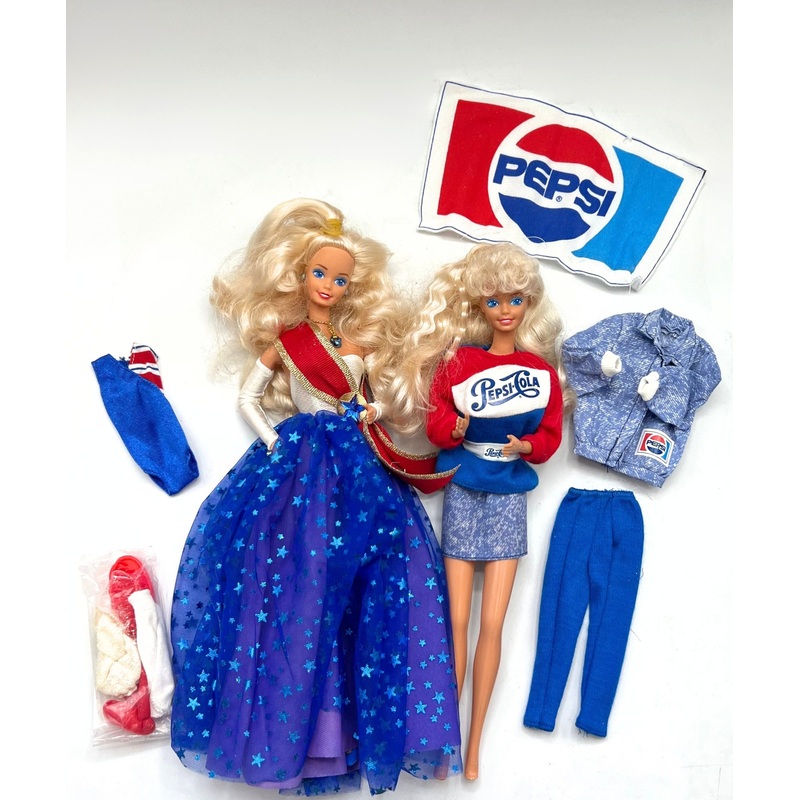 Lot of 2 No Box Barbies | Unicef and Pepsi Spirit | 1989