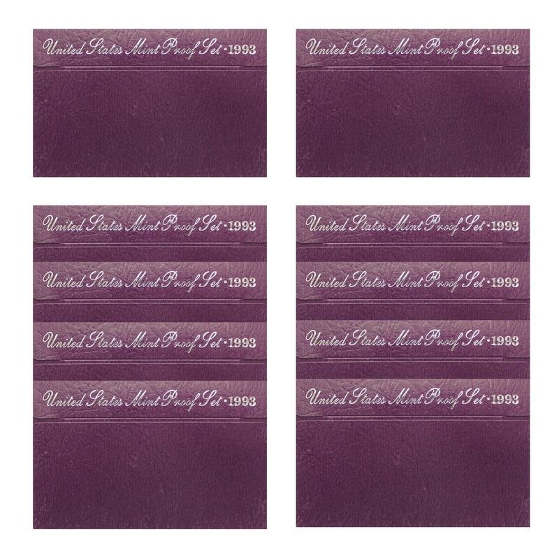 1993 Proof set 10 Pack CN-Clad Kennedy Half dollar Washington – (OGP) 50 coins