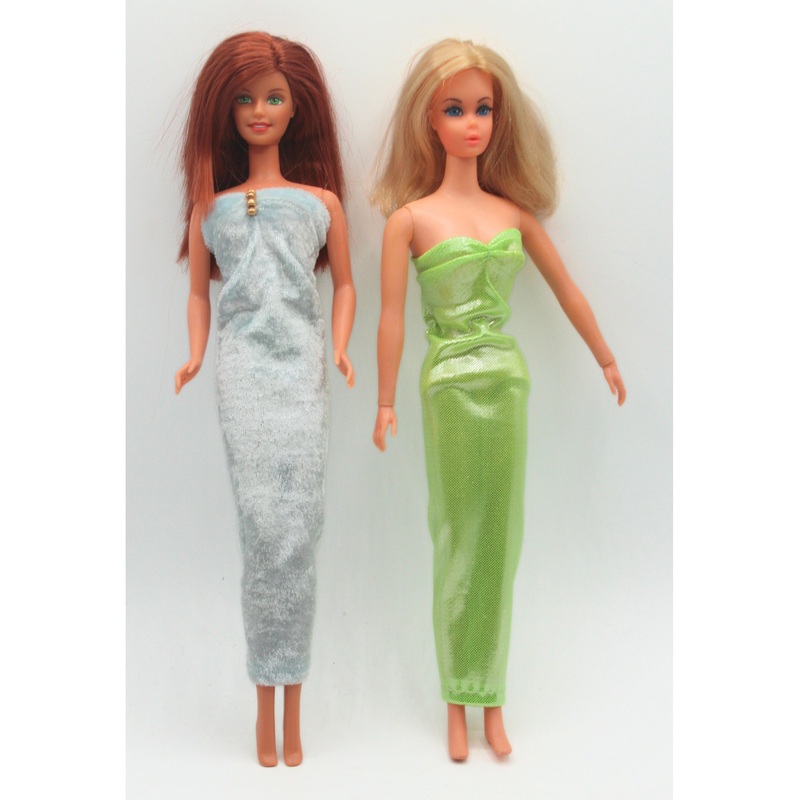 Lot of 2: Barbies in Green and Blue Dresses | Please Read