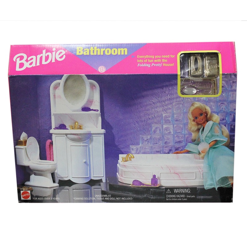 1996 Folding Pretty Bathroom Barbie Gift Set (67555-91)