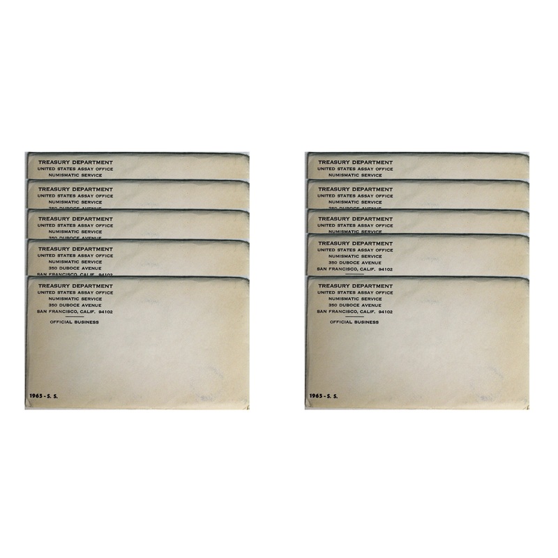 1965 S US Mint set SMS 10 Pack (OGP) 50 coins