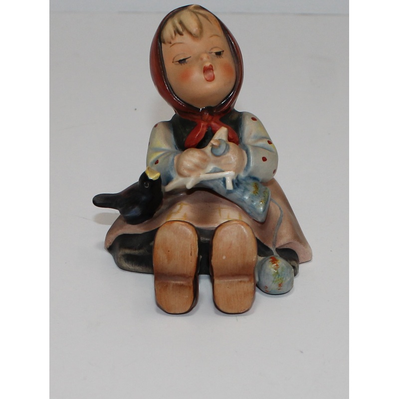 Hummel Figurine Happy Pastime 69 Girl knitting TMK 2  (AP 1651 )
