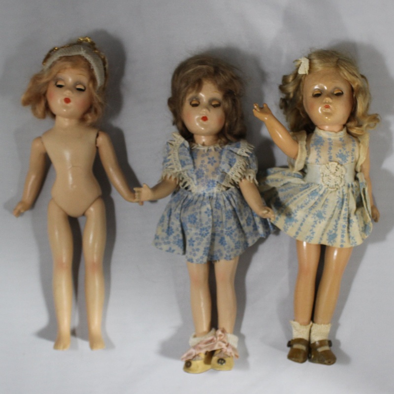 Lot of 3: Vintage 1950s Composition Dolls | As Is