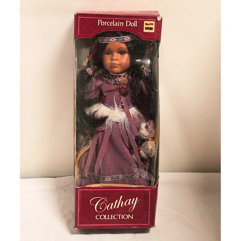 Native American Porcelain Doll | Damaged box