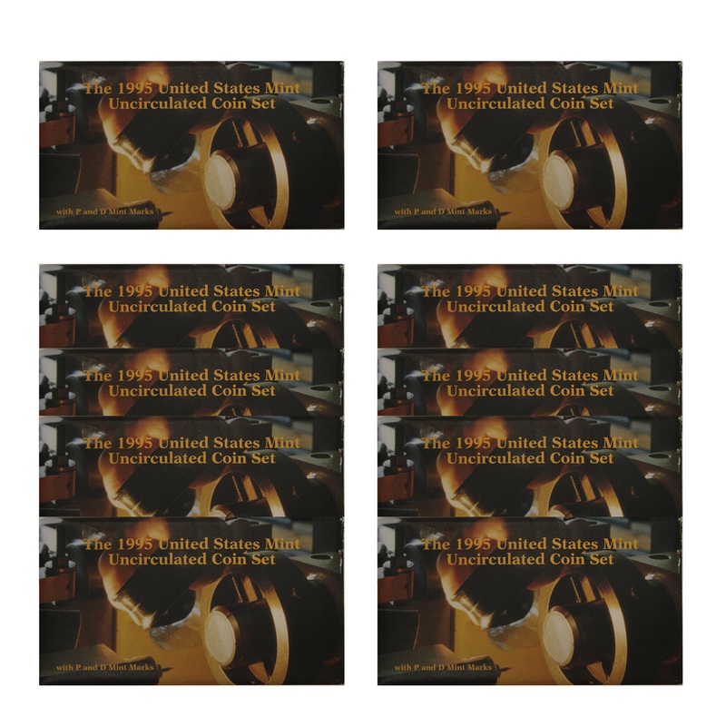 1995 PD US Mint set 10 Pack (OGP) 100 coins