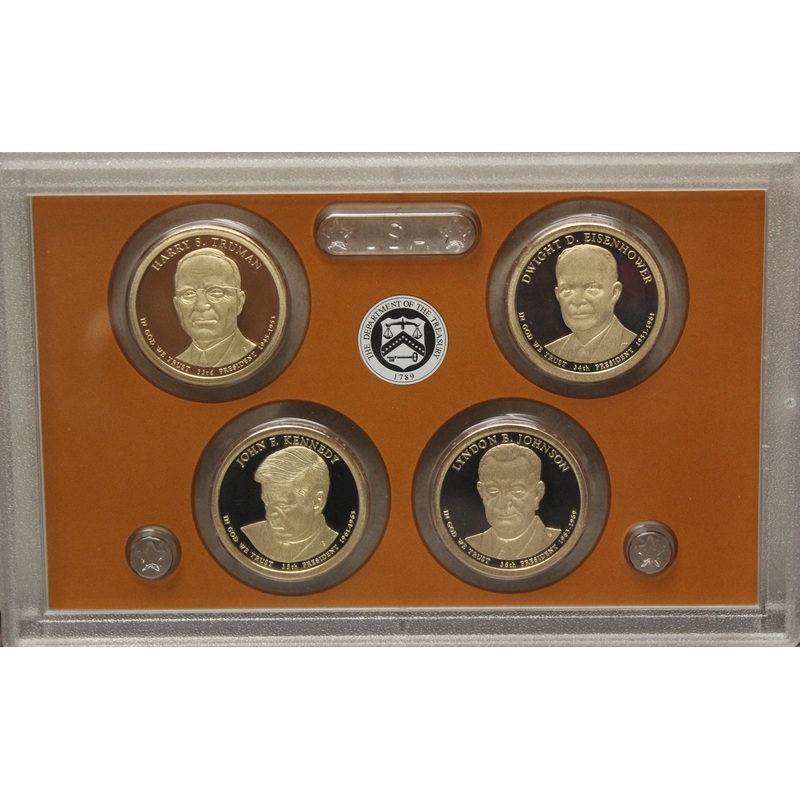 2015 S Presidential Dollar  US Mint Poof set in Lense NO BOX or COA 4 US Coins