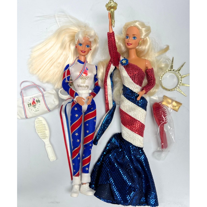 Lot of 2 No Box Barbies | Olympic and Statue of Liberty