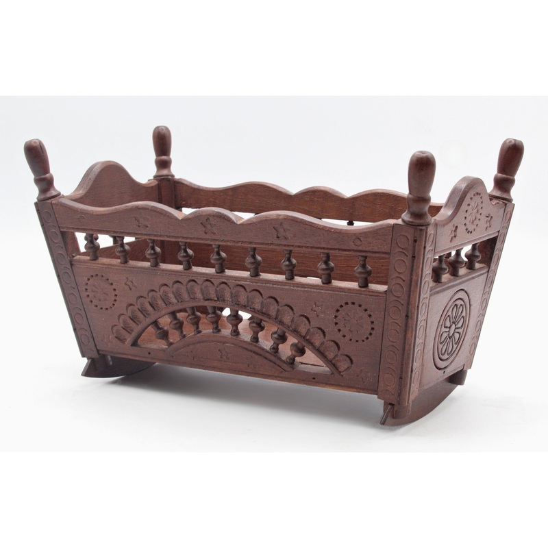 Handmade Frnech Miniature Cradle Crib