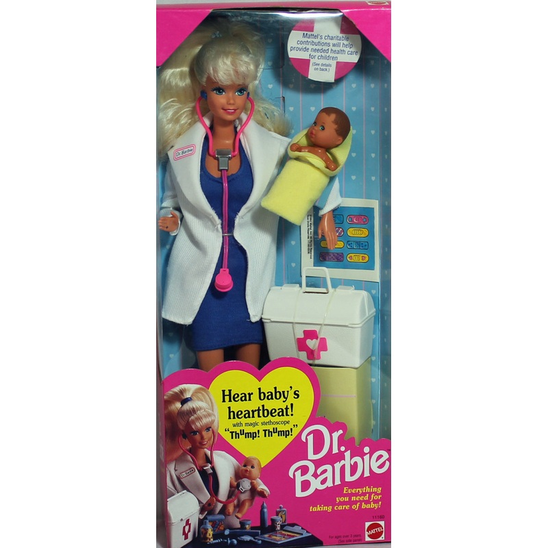 1993 Dr. Barbie with Baby in Yellow Blanket Barbie (11160)