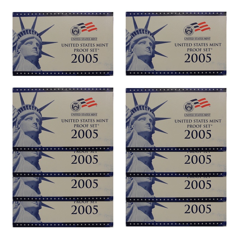 2005 Proof set 10 Pack CN-Clad Kennedy Sacagawea dollar State quarters – (OGP) 110 coins