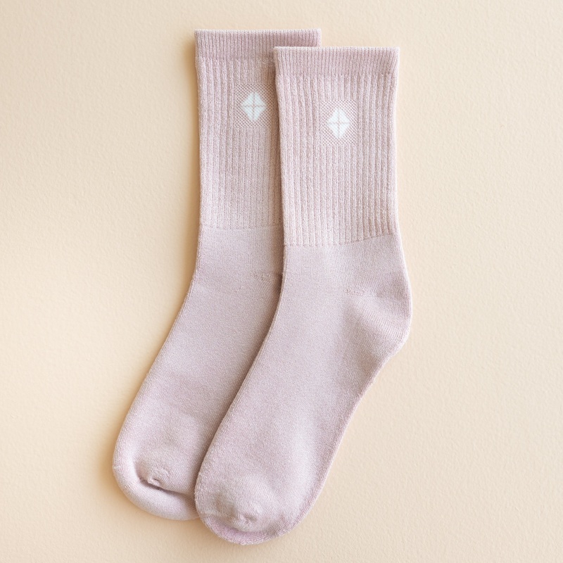 Adult Crew Socks in Blush