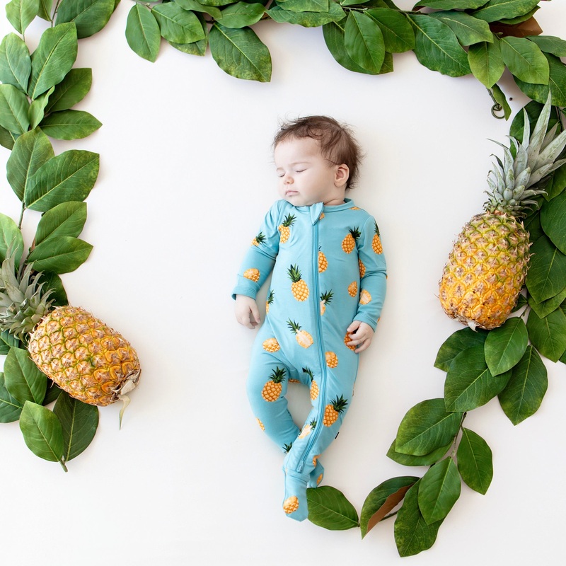 Zippered Footie in Pineapple
