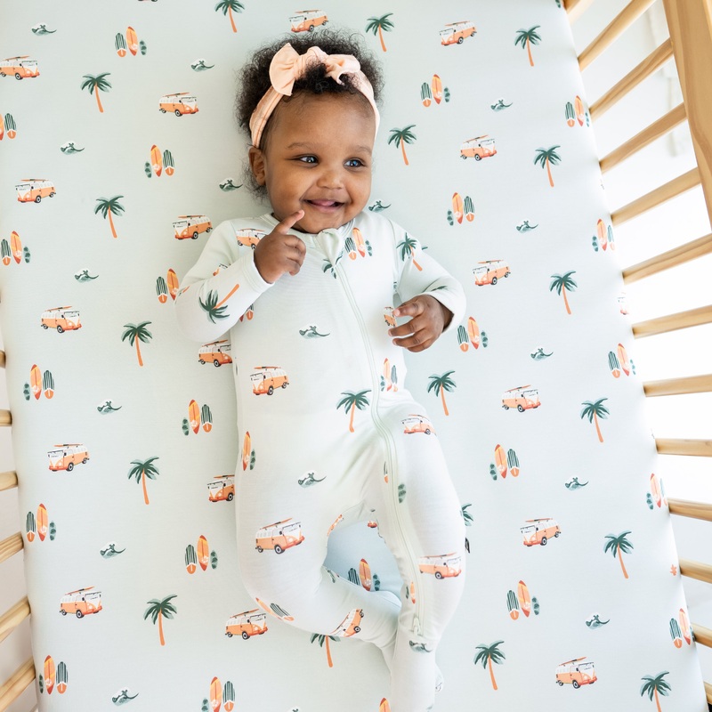 Zippered Footie in Dew Surf