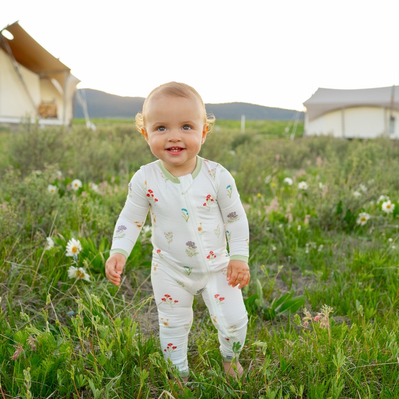 Zippered Romper in Wildflower