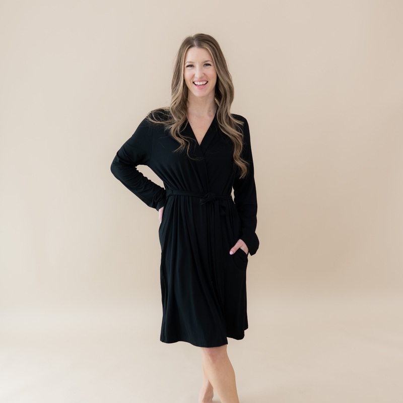 Womens Lounge Robe in Midnight