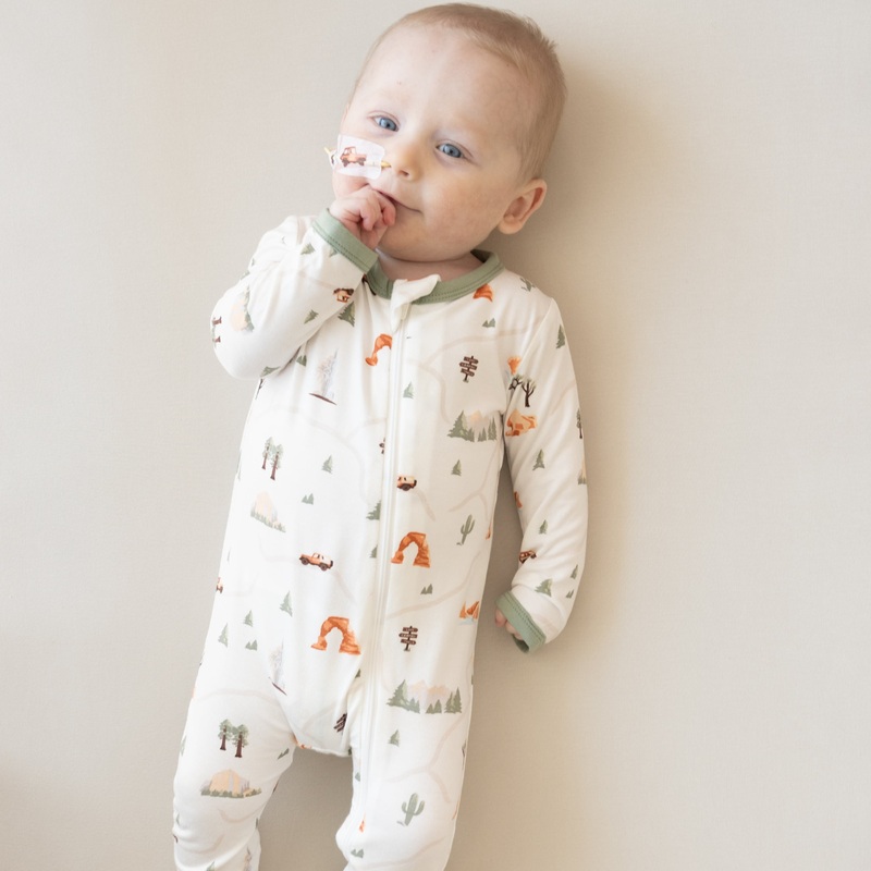 Zippered Romper in Road Trip