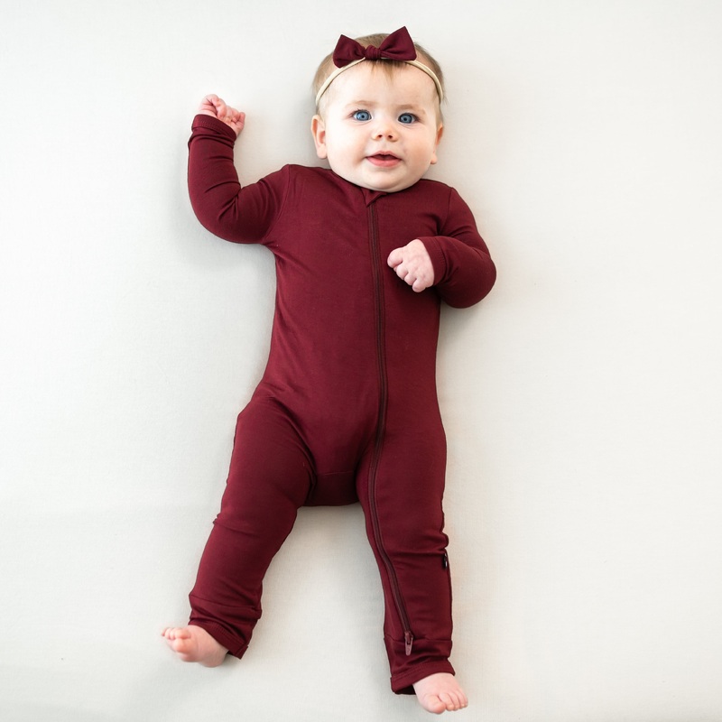 Zippered Romper in Burgundy