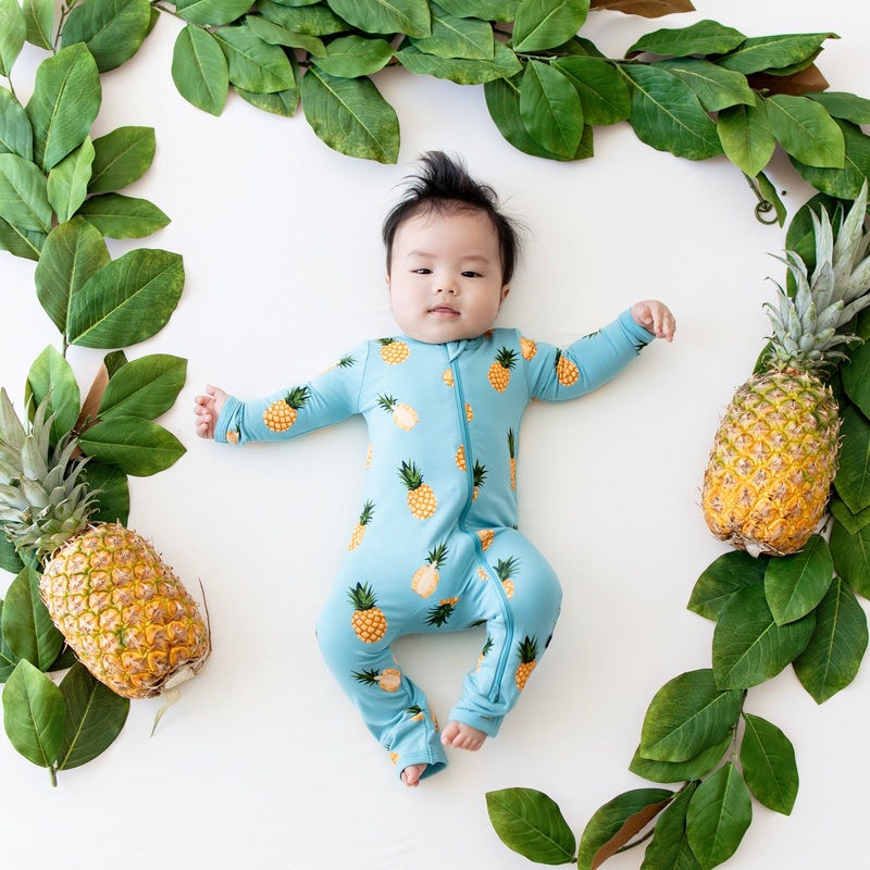 Zippered Romper in Pineapple