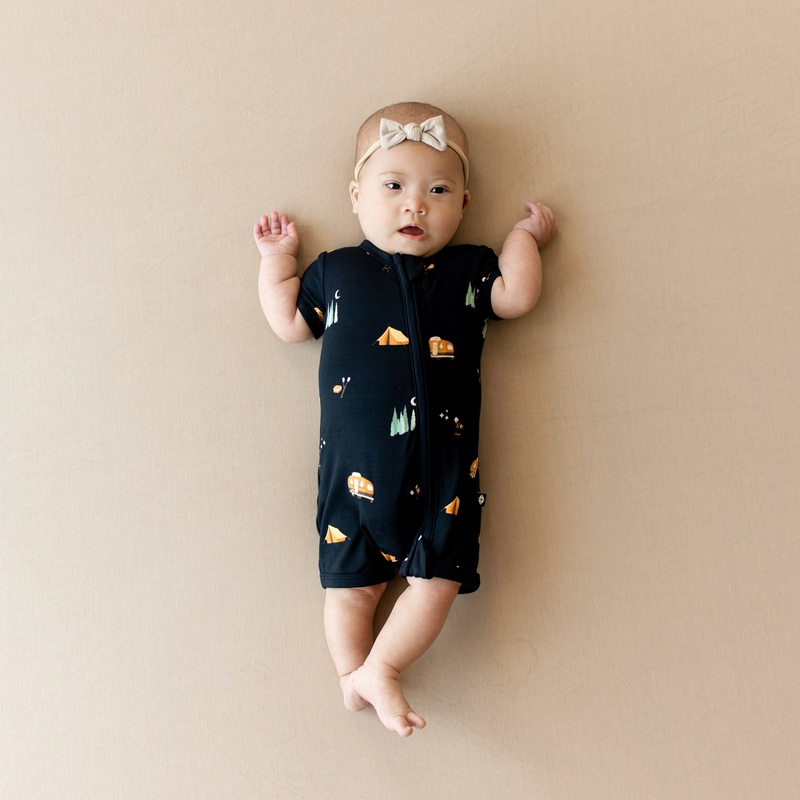 Zippered Shortall Romper in Under the Stars