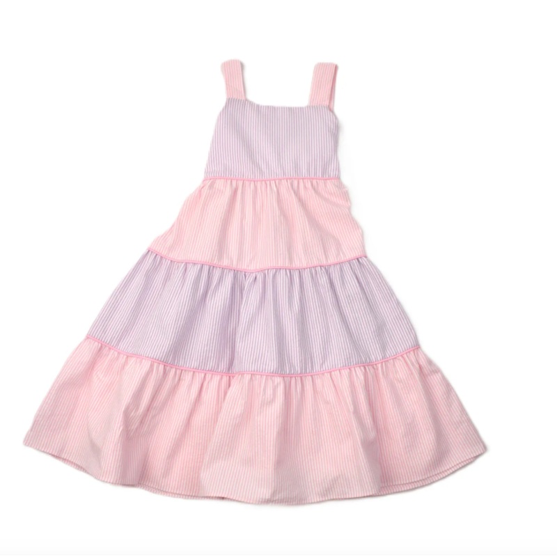 Pink And Lavender Tiered Dress