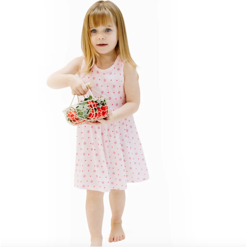 Strawberry Swiss Dot Tank Dress and Bloomer