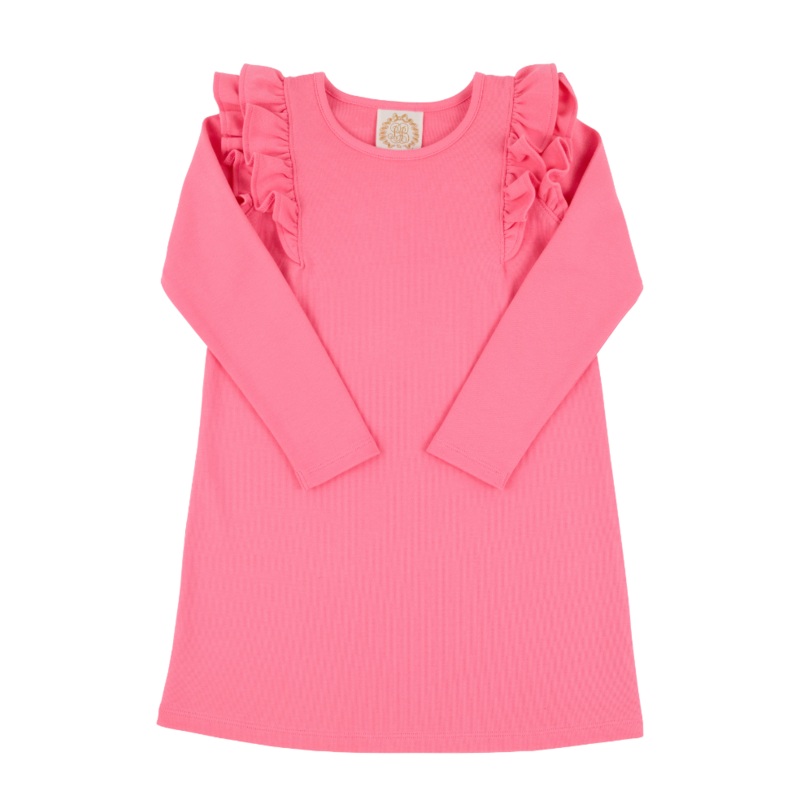 Long Sleeve Ruehling Ruffle Dress in Romany Rose