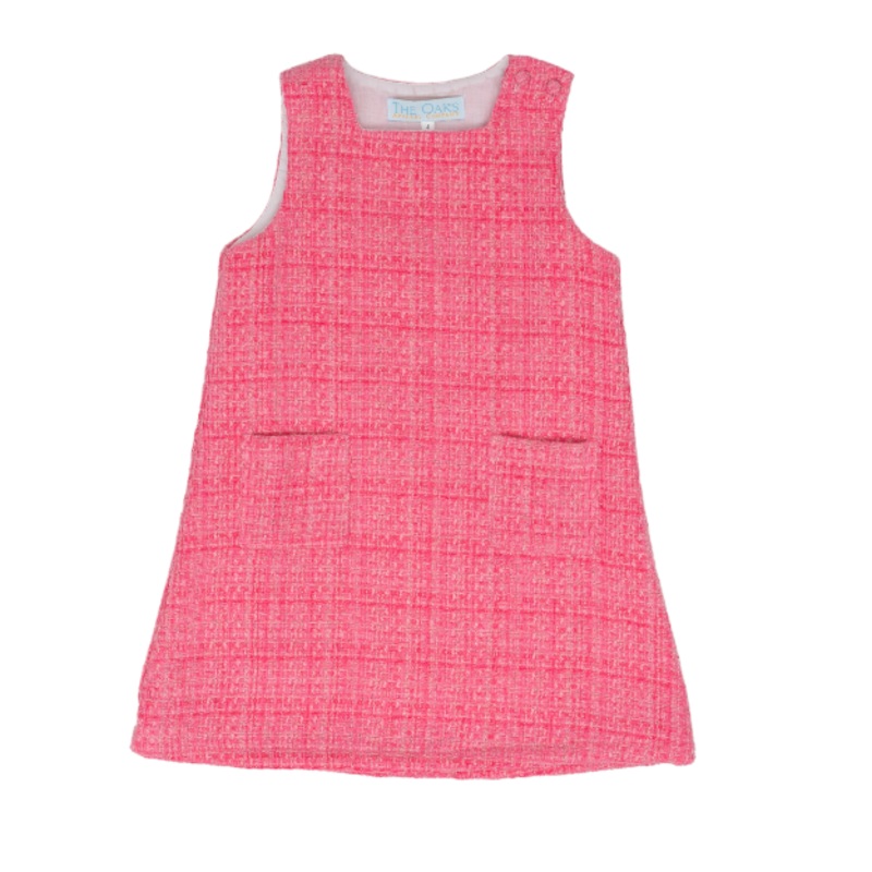 Jilian Romper- Hot Pink Tweed