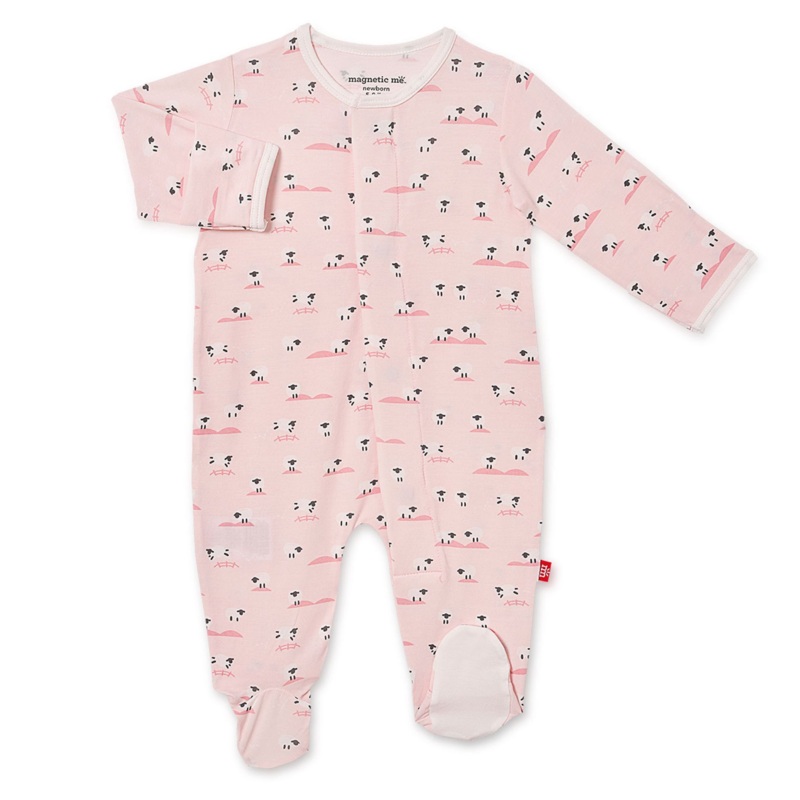 Baa Baa Baby Pink Modal Magnetic Footie