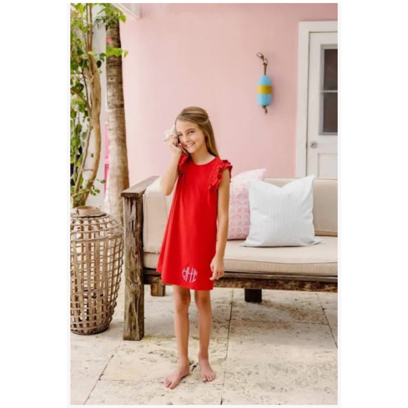 Ruehling Ruffle Dress – Richmond Red