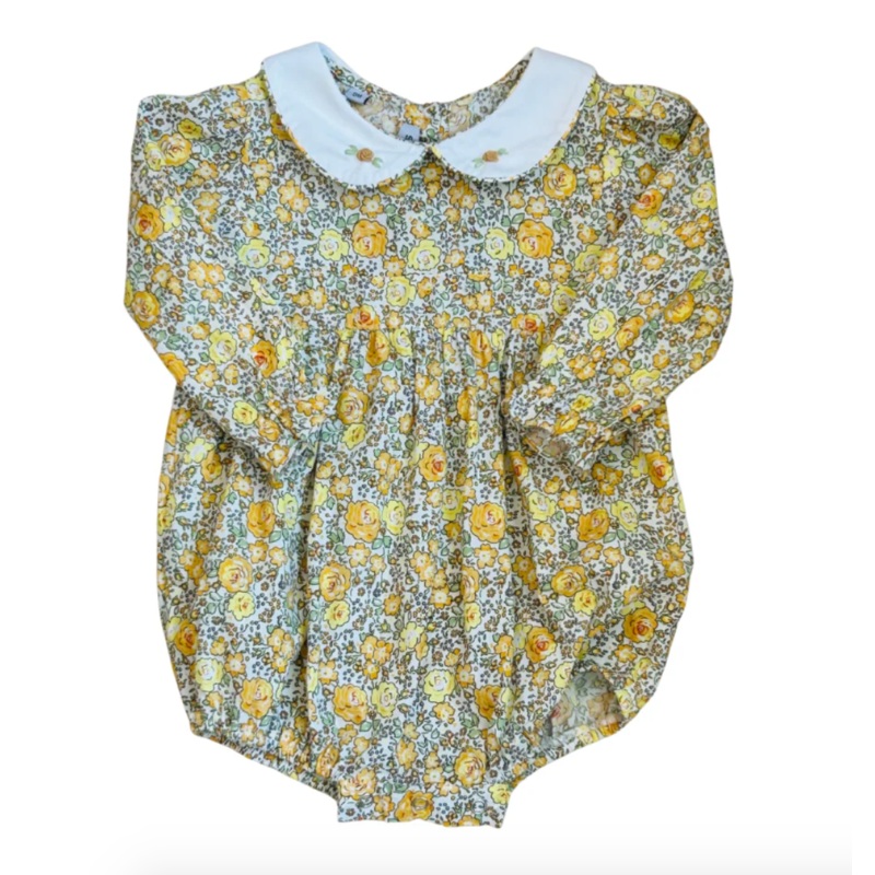 Yellow Floral Long Sleeve Bubble