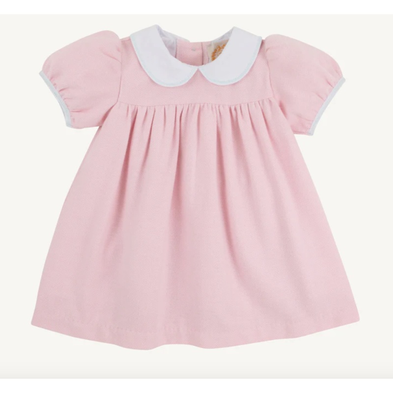 Adaire Dress in Sandpearl Pink Herringbone/Worth Ave White