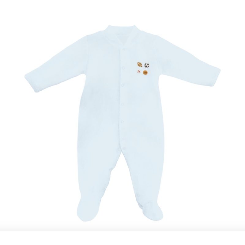 All Sports Light Blue Embroidered Footie