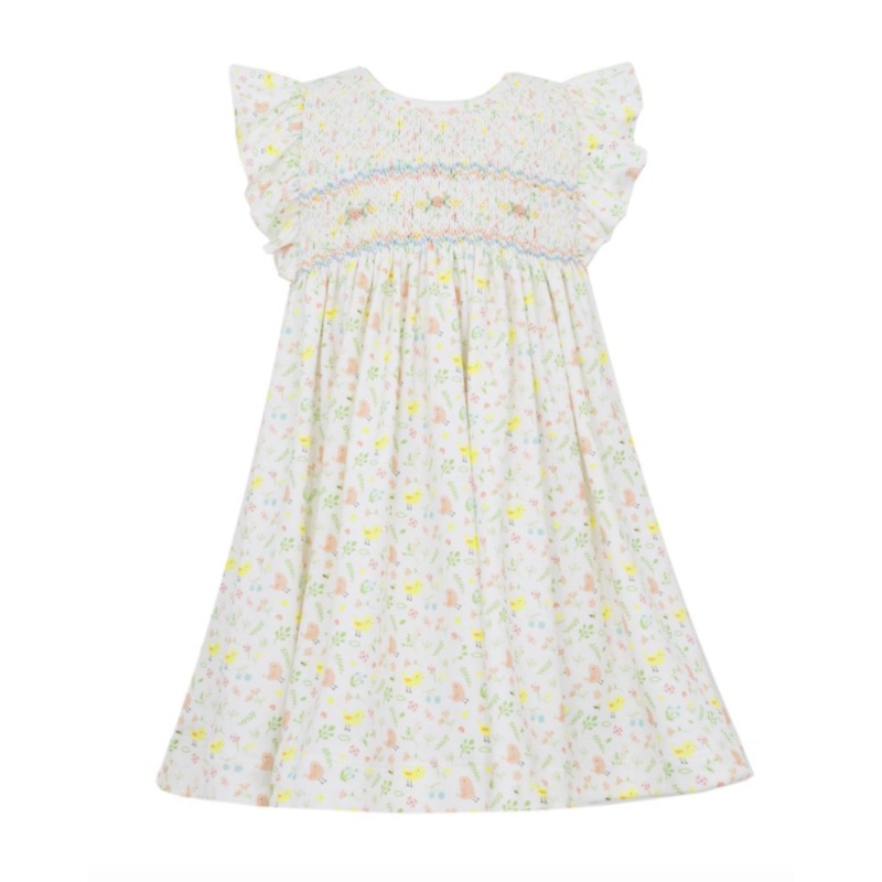 Chick And Birds Smocked Dress
