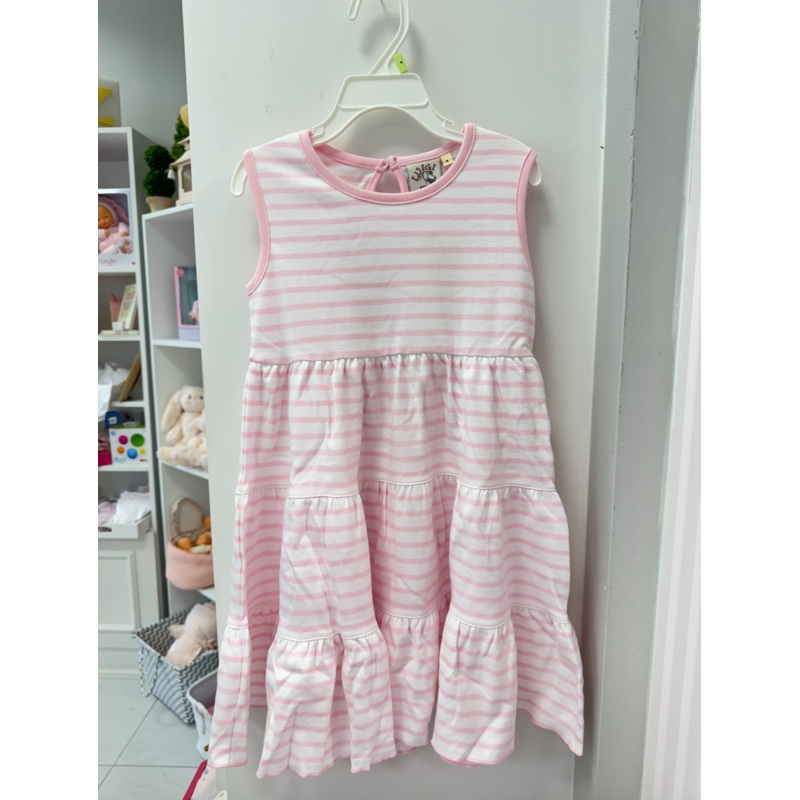 Striped Sleeveless Tiered Dress