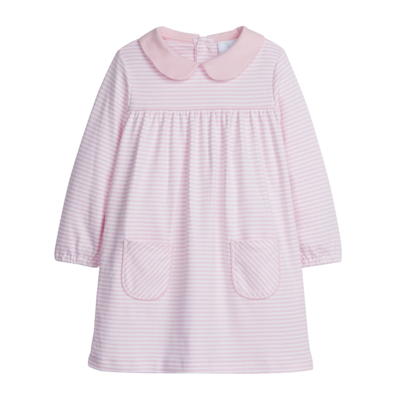 Evelyn Dress – Light Pink Stripe