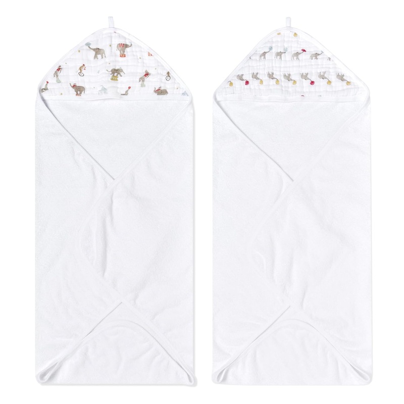 Aden & Anais Essentials Cotton Muslin Hooded Towel 2-Pack